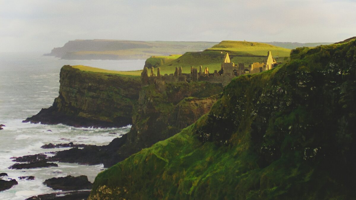 Castelo de Dunluce na Irlanda do Norte
