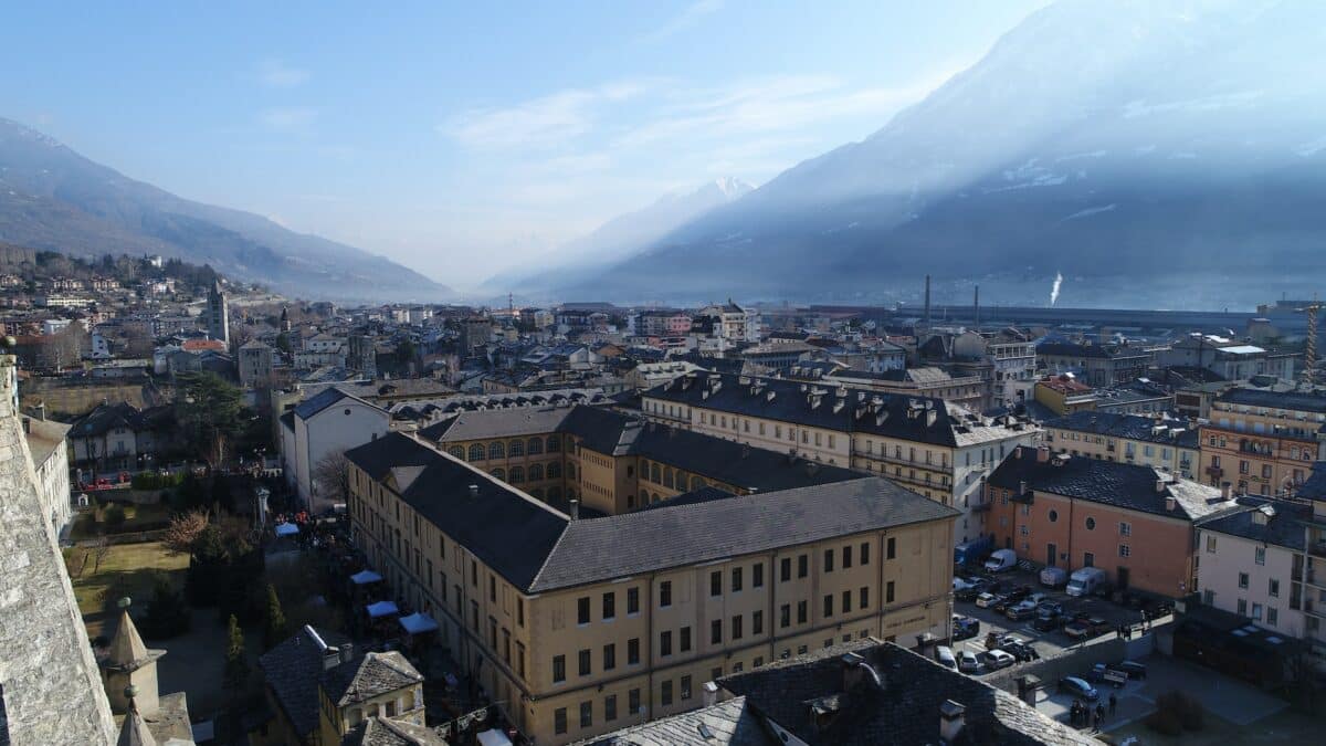 Cidade de Aosta na Itália.